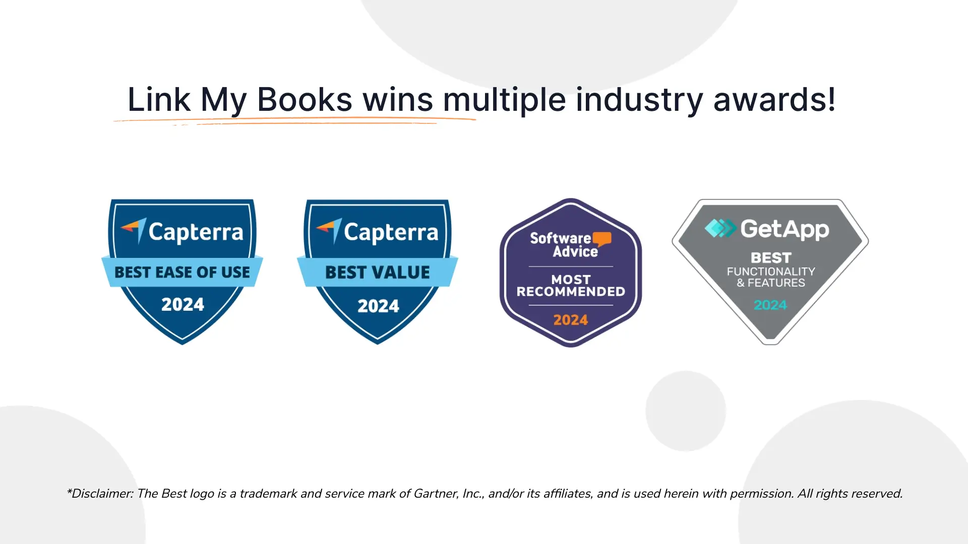 Link My Books featured with multiple "Best of" badges in 2024