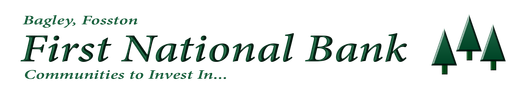 The First National Bank of Bagley logo